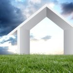 composite image of House wooden structure with sky background